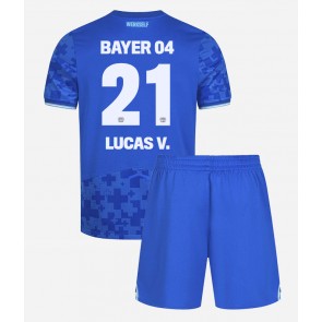 Billiga Bayer Leverkusen Lucas Vazquez #21 Tredjeställ Barn 2025-26 Kortärmad (+ Korta byxor)